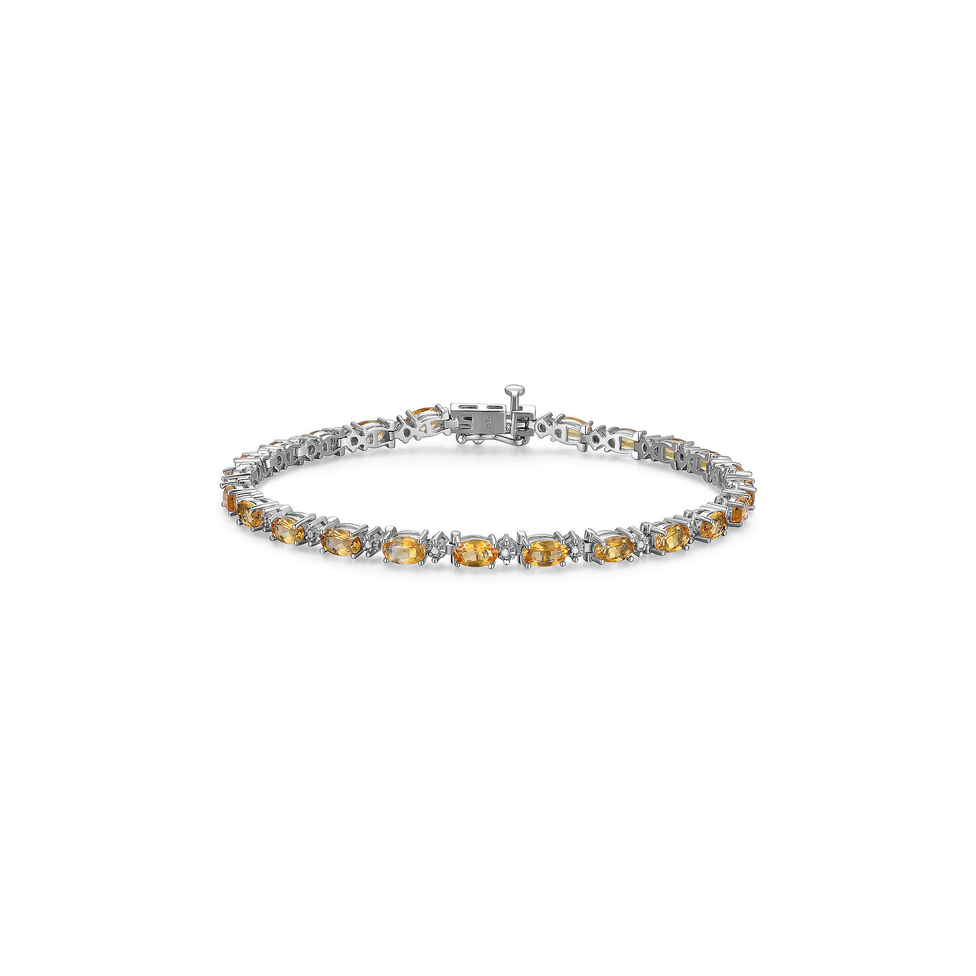 Sterling Silver Birthstone Diamond Accent Tennis Bracelet, Womens, Size: 
