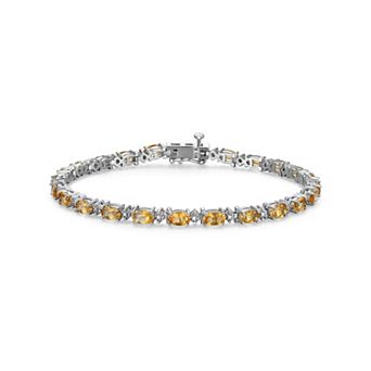 Classic Treasures Sterling Silver Birthstone Diamond Accent Tennis Bracelet