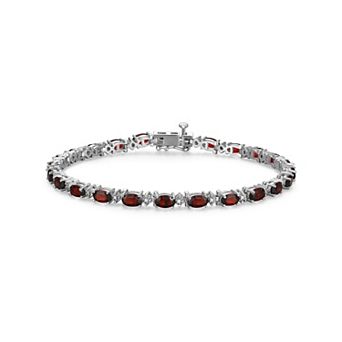 Classic Treasures Sterling Silver Birthstone Diamond Accent Tennis Bracelet