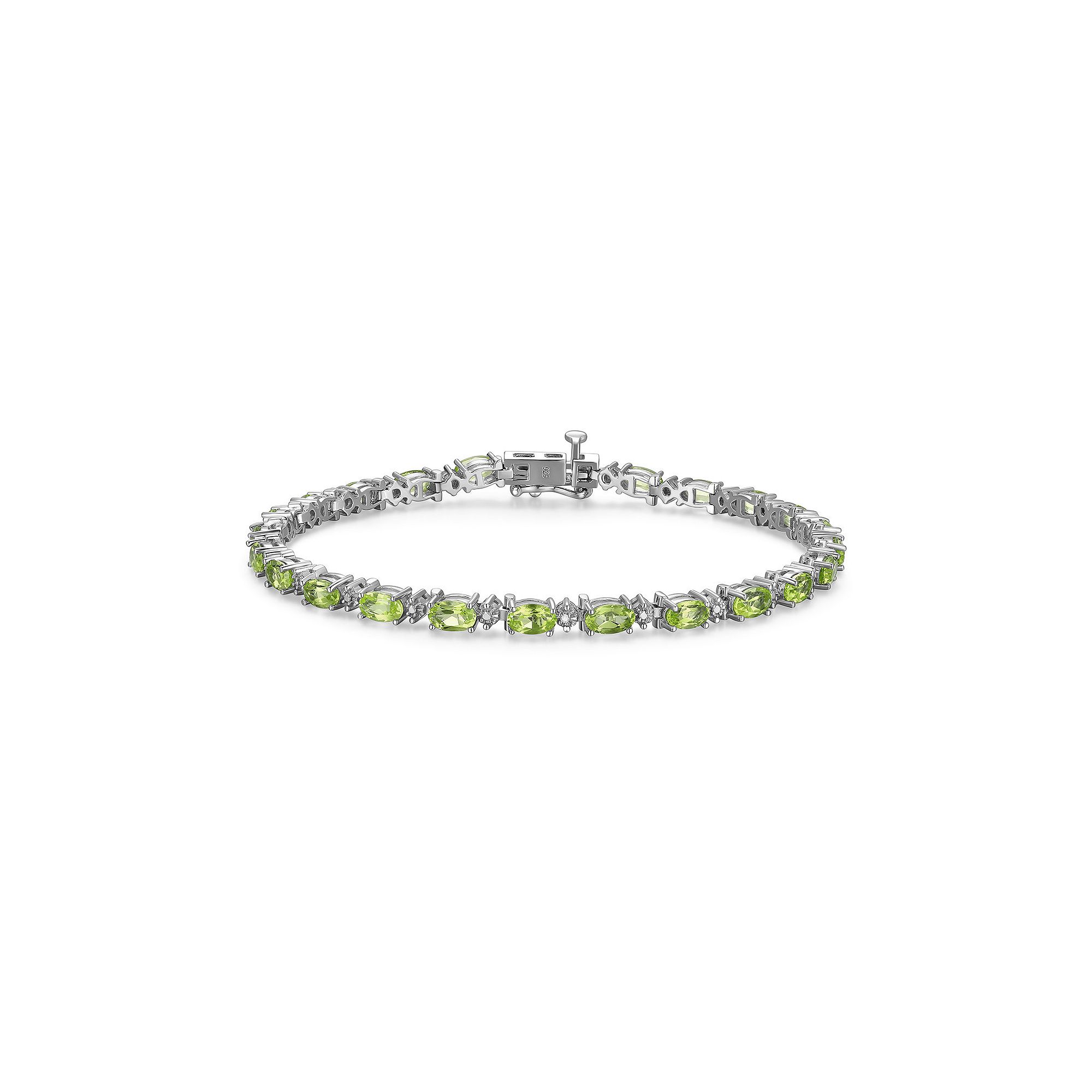 Sterling Silver Birthstone Diamond Accent Tennis Bracelet, Womens, Size: 