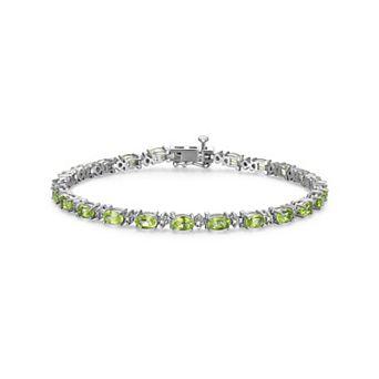 Classic Treasures Sterling Silver Birthstone Diamond Accent Tennis Bracelet