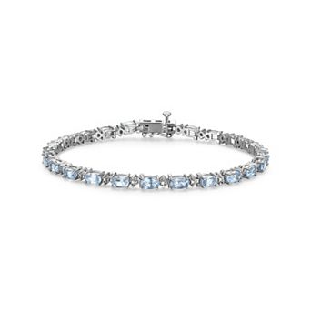 Classic Treasures Sterling Silver Birthstone Diamond Accent Tennis Bracelet