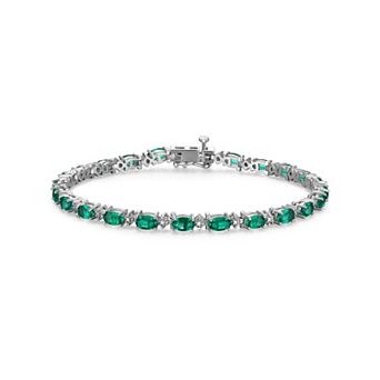 Classic Treasures Sterling Silver Birthstone Diamond Accent Tennis Bracelet
