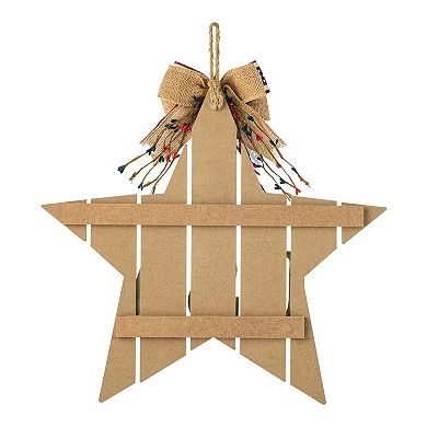 Glitzhome 19.25" L Wooden American Star Door Hanger Decor