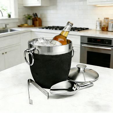 Insulated Ice Bucket - Exclusive Lid With Improved Structure, 2.8 L Stainless Steel Ice Bucket