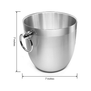 Insulated Ice Bucket - Exclusive Lid With Improved Structure, 2.8 L Stainless Steel Ice Bucket