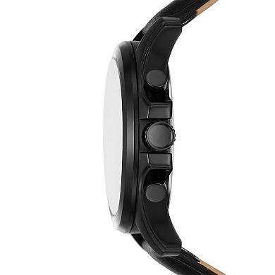 Relic by Fossil Men's Daley Black Leather Strap Watch