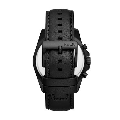 Relic by Fossil Men's Daley Black Leather Strap Watch