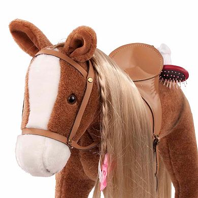 Gotz Big Plush Combing Horse with Saddle and Bridle Plus Mane and Tail to Brush and Style for 18" and 19.5" Dolls