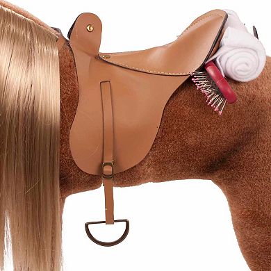 Gotz Big Plush Combing Horse with Saddle and Bridle Plus Mane and Tail to Brush and Style for 18" and 19.5" Dolls