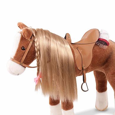Gotz Big Plush Combing Horse with Saddle and Bridle Plus Mane and Tail to Brush and Style for 18" and 19.5" Dolls