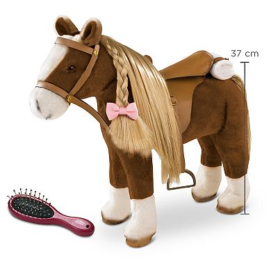 Gotz Big Plush Combing Horse with Saddle and Bridle Plus Mane and Tail to Brush and Style for 18" and 19.5" Dolls