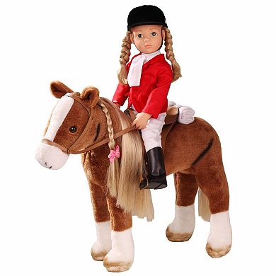 Gotz Big Plush Combing Horse with Saddle and Bridle Plus Mane and Tail to Brush and Style for 18" and 19.5" Dolls