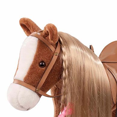 Gotz Big Plush Combing Horse with Saddle and Bridle Plus Mane and Tail to Brush and Style for 18" and 19.5" Dolls
