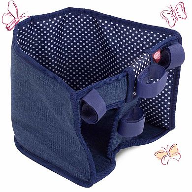 Gotz Bike Seat Blue Clouds - for Dolls up to 20" - Attaches to Handlebars of Any Size Bike (No Hardware Needed)