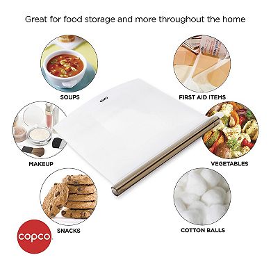 Copco Silicone Food Grade Reusable Storage Bag, Air-Tight, Freezer-Safe, BPA-Free - 9" x 6.9"
