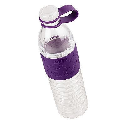 Copco Hydra Sports Water Bottle 20 Ounce Non Slip Sleeve Bpa Free Tritan Plastic Reusable