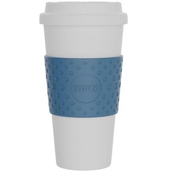 Copco Acadia 16 oz Travel Mug, Insulated Reusable Coffee Tumbler with Double-Walled Plastic, (Blue)
