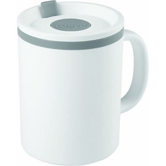 Copco Iconic Double Wall Insulated Travel Desk Mug With Lid Handle, 16 Ounce Gray - White/gray