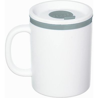 Copco Iconic Double Wall Insulated Travel Desk Mug With Lid Handle, 16 Ounce Gray - White/gray