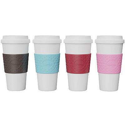 Copco Acadia Travel Mug 4-Pack, 16oz Insulated Double-Walled Plastic with  Secure Lid