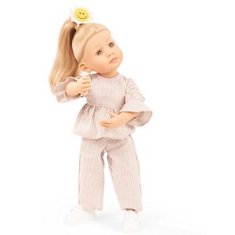 Gotz Little Kidz - Lotta Doll - 14" Multi-Jointed Standing Doll, Long Blond Hair To Wash & Style, 2 pc Suit Outfit, Handcrafted