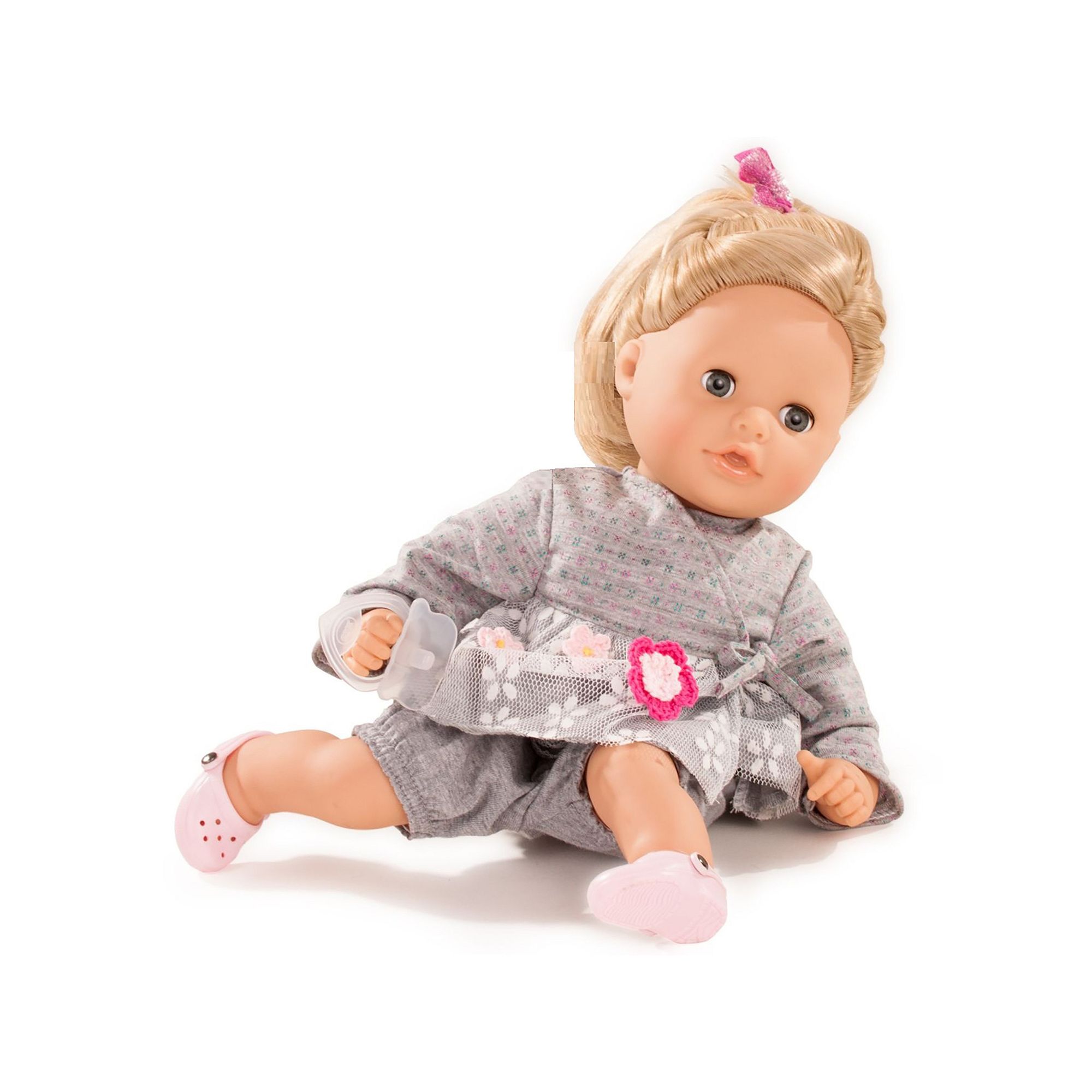 Gotz Cosy Aquini 13 Soft Cloth Bath Baby Doll with Blond Hair and Blue S