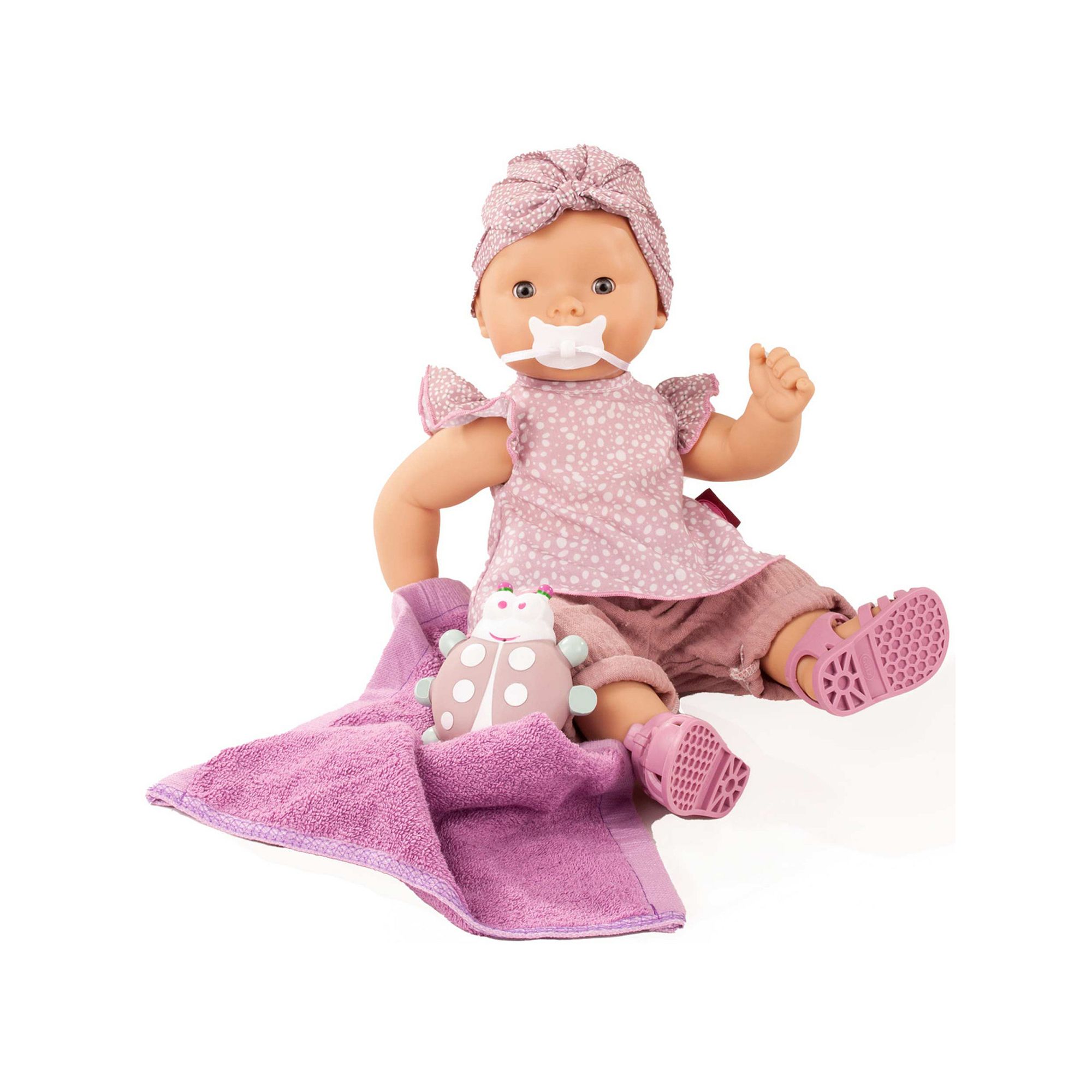 Gotz Maxy Aquini 16.5 All Vinyl Bath Baby Doll with Blue Sleeping Eyes, 