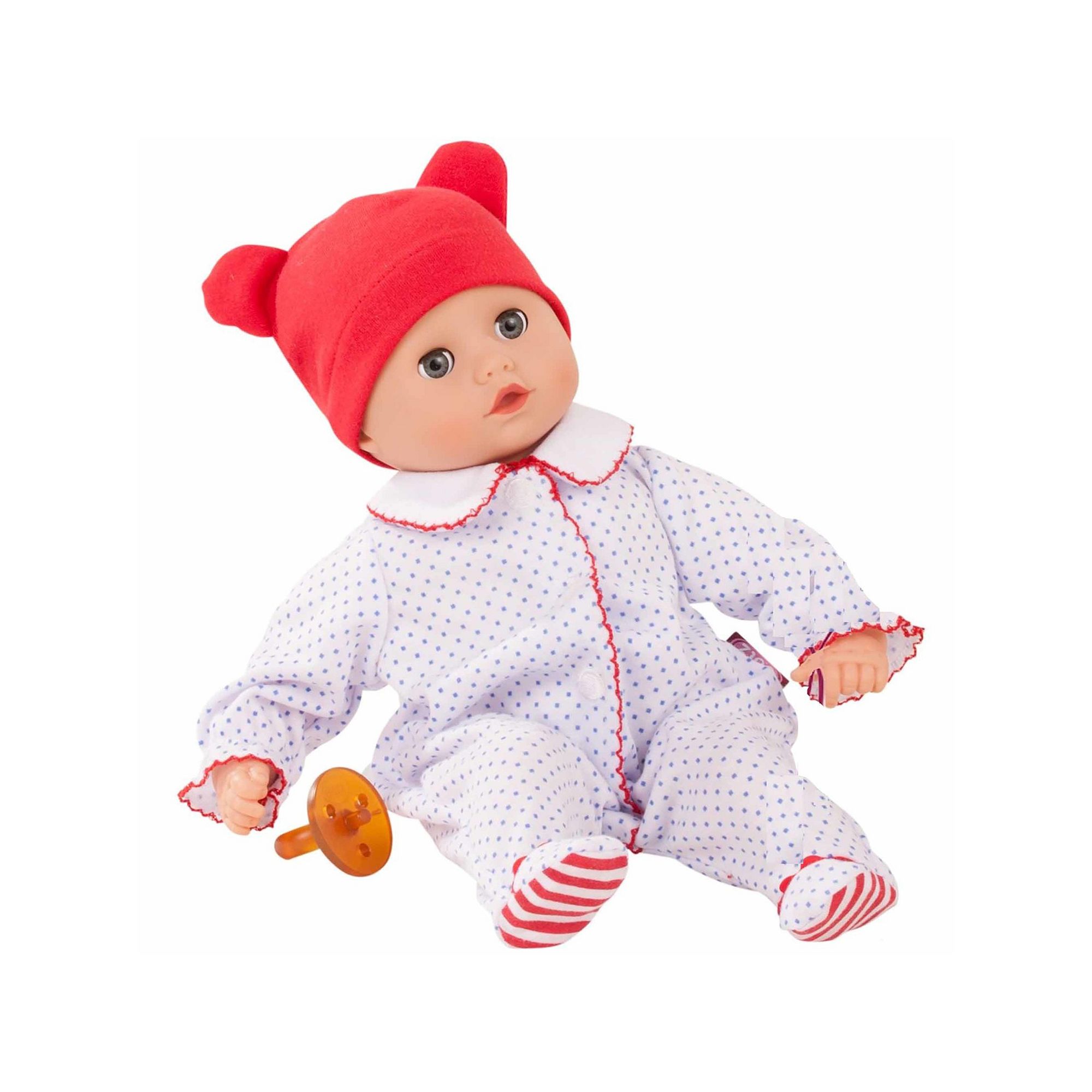 Gotz Boy Muffin 13 Bald Soft Body Baby Doll in Red White & Blue Footed P