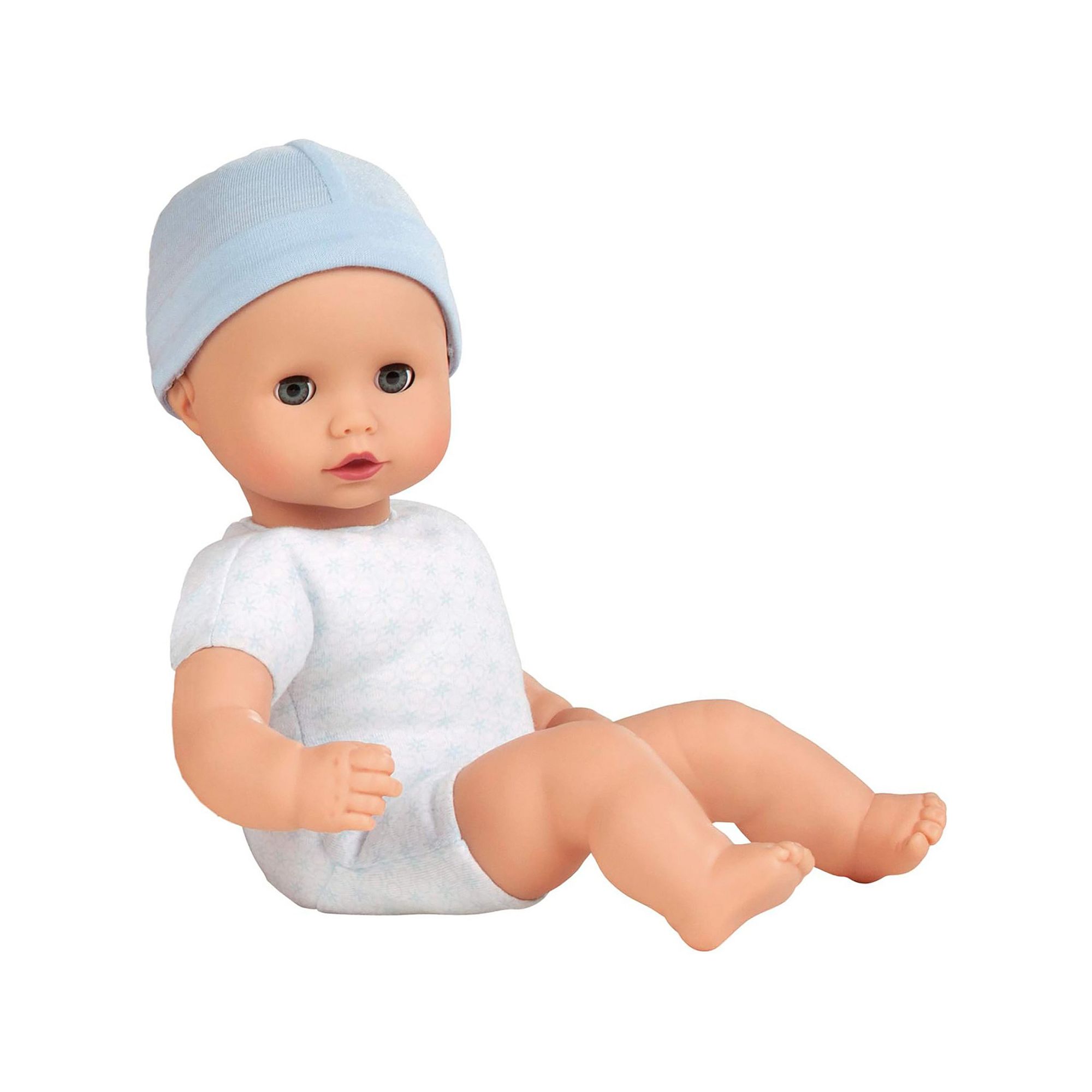 Gotz Muffin to Dress 13 Soft Cloth/Vinyl Baby Doll in Blue with Blue Sle