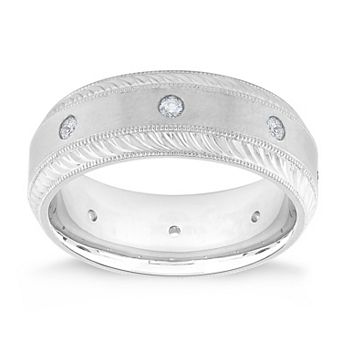 Galaxie Solaire 10k White Gold 1/4 Carat T.W. Lab-Grown Diamond Men's Eternity Ring