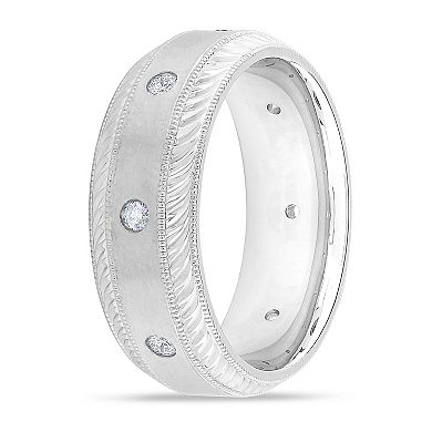 Galaxie Solaire 10k White Gold 1/4 Carat T.W. Lab-Grown Diamond Men's Eternity Ring
