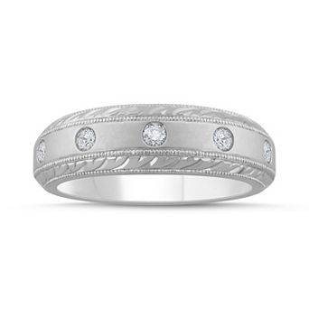 Galaxie Solaire 10k White Gold 1/4 Carat T.W. Lab-Grown Diamond Men's Ring