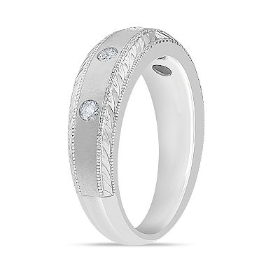 Galaxie Solaire 10k White Gold 1/4 Carat T.W. Lab-Grown Diamond Men's Ring