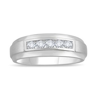 Galaxie Solaire 10k White Gold 1/2 Carat T.W. Lab-Grown Diamond Men's Ring