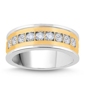 Galaxie Solaire 10k Gold Two Tone 1 Carat T.W. Lab-Grown Diamond Men's Ring