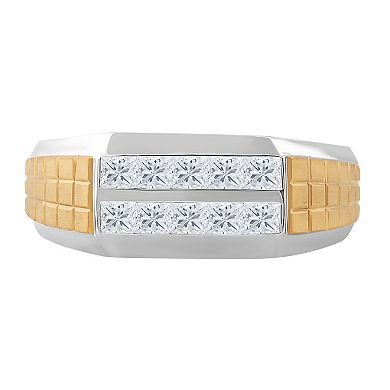 Galaxie Solaire 10k Gold Two Tone 1 Carat T.W. Lab-Grown Diamond Men's Ring