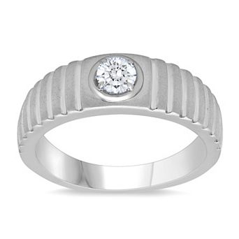 Galaxie Solaire 10k White Gold 1/3 Carat T.W. Lab-Grown Diamond Men's Ring