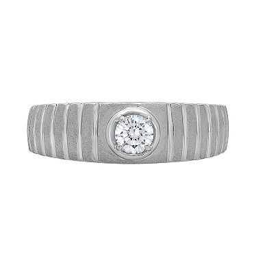 Galaxie Solaire 10k White Gold 1/3 Carat T.W. Lab-Grown Diamond Men's Ring