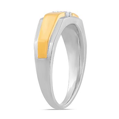 Galaxie Solaire 10k Gold Two Tone 1/4 Carat T.W. Lab-Grown Diamond Men's Ring