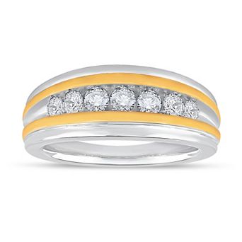 Galaxie Solaire 10k Gold Two Tone 1/2 Carat T.W. Lab-Grown Diamond Men's Ring