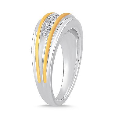 Galaxie Solaire 10k Gold Two Tone 1/2 Carat T.W. Lab-Grown Diamond Men's Ring