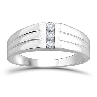 Galaxie Solaire 10k White Gold 1/5 Carat T.W. Lab-Grown Diamond Men's Ring