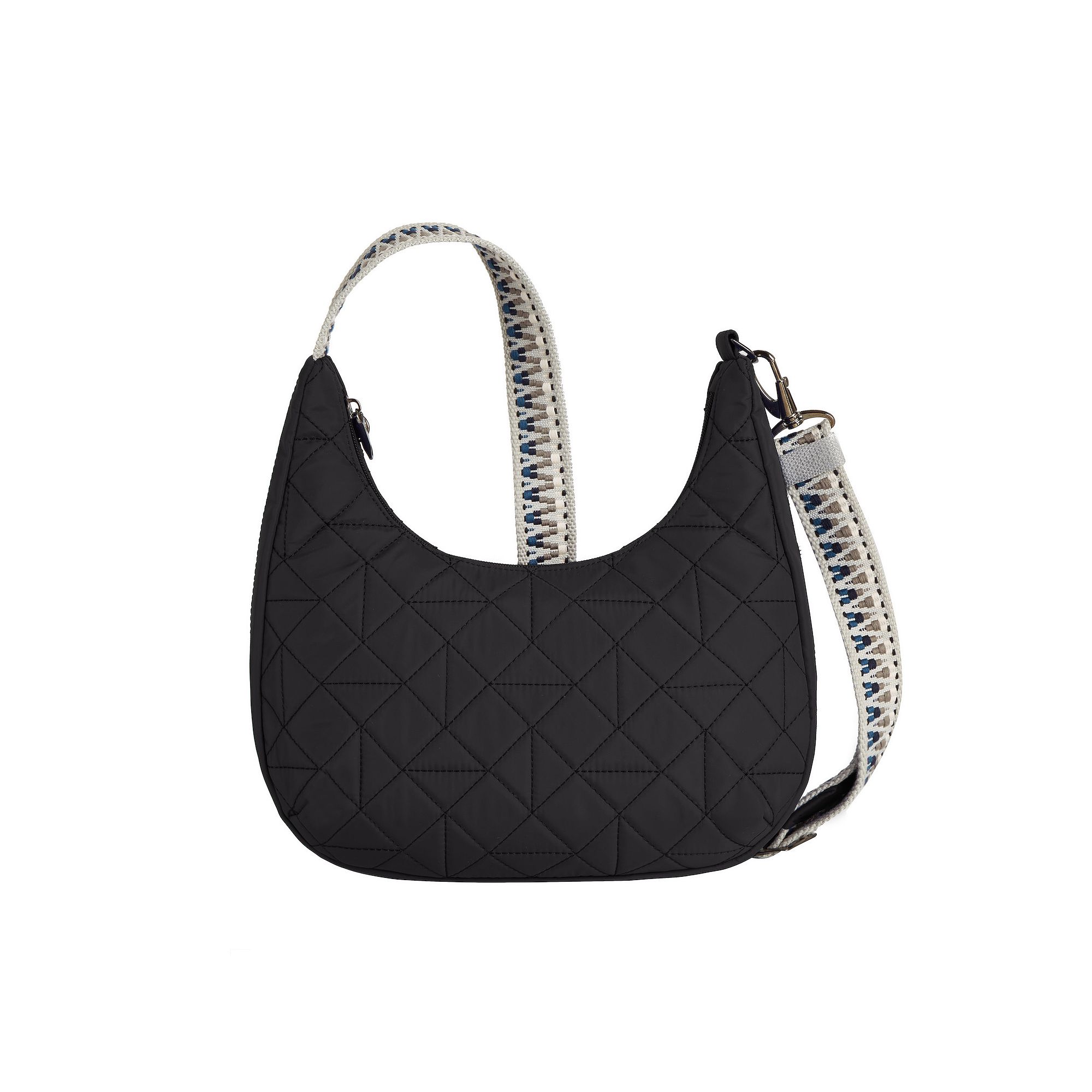 Womens Travelon Anti-Theft Boho Slouchy Crossbody Bag, Black