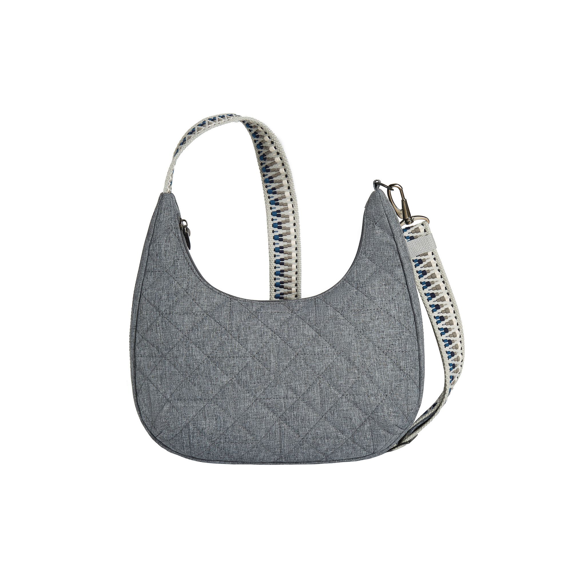 Womens Travelon Anti-Theft Boho Slouchy Crossbody Bag, Gray Grey