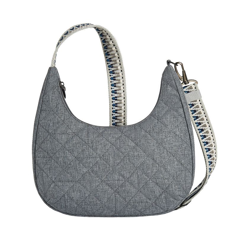 Women's Travelon Anti-Theft Boho Slouchy Crossbody Bag, Gray Grey