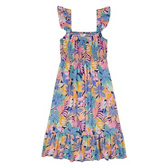 Girls 7-16 Roxy Palm Print Smocked Top Sundress