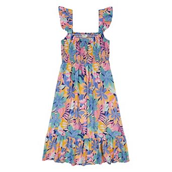 Girls 7-16 Roxy Palm Print Smocked Top Sundress
