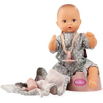 Gotz Aquini 13" Avacado Drink & Wet Bath Baby Doll with Pacifier, Towel and Potty