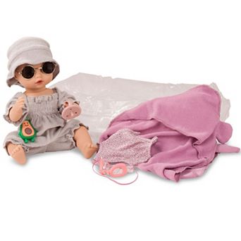 Gotz Sleepy Aquini 13" Baby Baby Drink & Wet Doll with Bathing Suit and Accessories